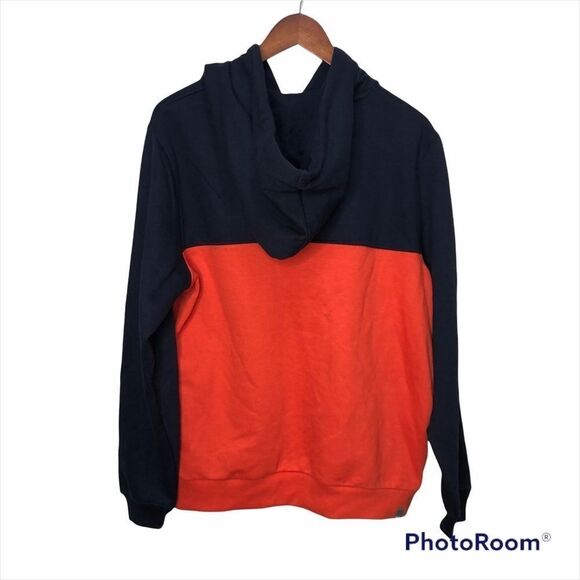 Bench Colourblock Navy Blue & Orange Hooded Sweater Size XL NWT Brand New - Picture 2 of 7